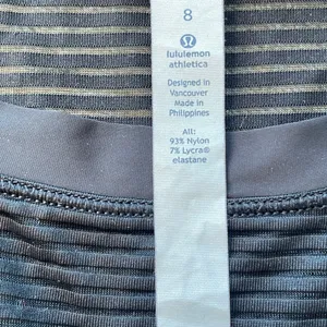 Lululemon see through Black Striped Women's Top grunge chic modern size 8 thumbnail 6