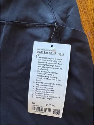 Lululemon Swift Speed With Pockets High Rise 28” Black Size 10 NWT thumbnail 5