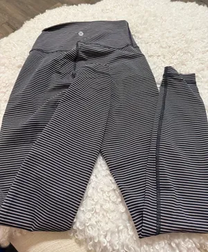 lululemon athletica Black & White Striped High-Rise Leggings thumbnail 1