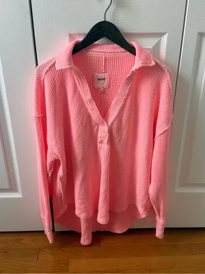 Aerie Lumberjane Waffle Knit Collared Polo Pullover thumbnail 2