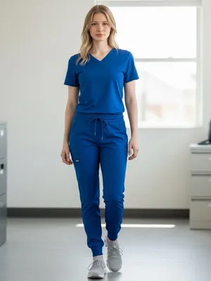 Mandala Royal Blue Jogger Scrub Pants Stretch Multi-Pocket Women’s XS Uniform thumbnail 5
