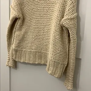 Free People Chunky Cotton Knit Cowl Neck Sweater thumbnail 4