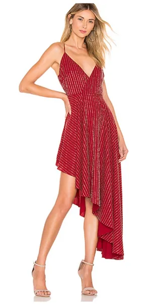 Revolve Lovers Friends Caterina Red Embellished Dress NEW Christmas party thumbnail 1