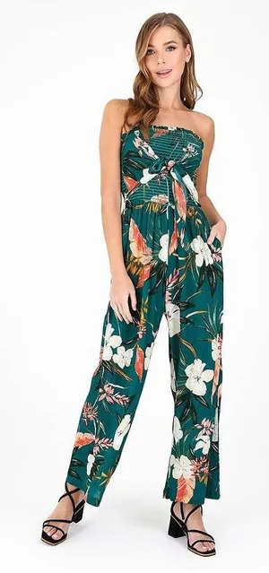 Patrons of Peace Hacienda Strapless Jumpsuit Birds of‎ Paradise Small GUC thumbnail 1