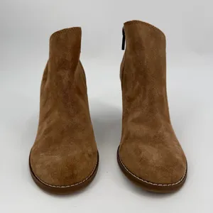 Lucky Brand Boots Women 8.5M Brown Leather Suede Wedge Heel Yakeena Ankle Bootie thumbnail 3