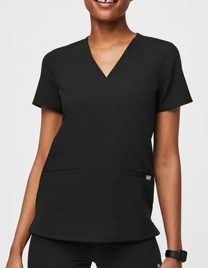 FIGS FW1100 Black Casma Three-Pocket V-Neck Scrub Top Size S thumbnail 1
