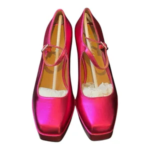 Lisa Vicky Notice Mary‎ Jane Platform Pump Metallic Pink Finish Women's Size 6 M thumbnail 10