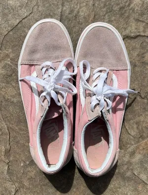 Vans Pink Suede & Canvas Low Tops with White Accents thumbnail 1