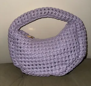 Anthropologie The Inez Knotted Faux Leather Bag lilac thumbnail 1