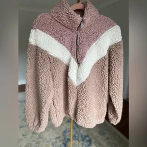 Nine‎ West Pullover Sweater Cozycore Valentines Sherpa Teddy Soft Zip Fluffy thumbnail 3