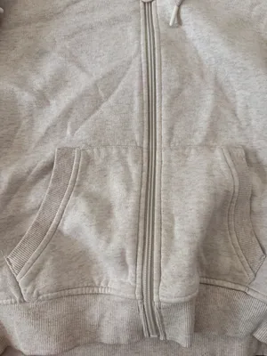Primark Cream Marl Zip-Up Hoodie Sweatshirt with Pockets Size M thumbnail 3