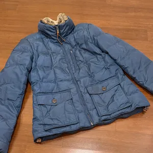 Eddie Bauer Navy Puffer Jacket with Fur thumbnail 1