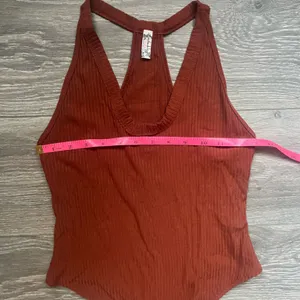 Free People Orange Brown Ribbed Sleeveless Racerback Bodysuit Size M Fall Trendy thumbnail 7