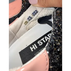 GOLDEN GOOSE Hi Star Glitter Star Black Pink Gold White‎ Women's Sneakers Sz 38 thumbnail 4