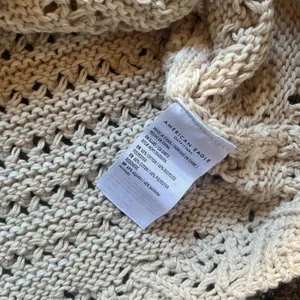 American Eagle Crochet Knit Sweater Women’s S Beige Open Knit Long Sleeve NWT thumbnail 7
