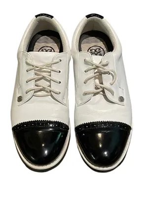 G/FORE Womens Cap Toe Gallivanter Leather Golf Shoes White Black Onyx Size 8 38 thumbnail 1