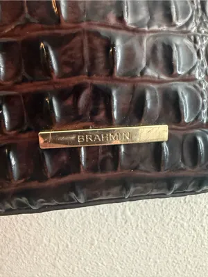 Brahmin Katie Crossbody Bag in Chocolate Melbourne Croc-Embossed Leather thumbnail 11