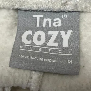 Aritzia Tna Cozy Fleece Women's Gray Drawstring Elastic Waist Lounge Shorts Sz M thumbnail 4