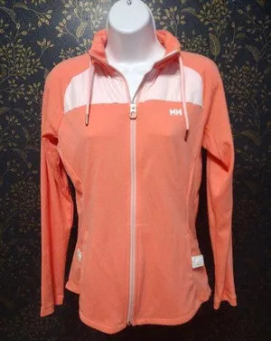 Helly Hansen Bright Bloom Coral and White Zip-Up Vali Jacket thumbnail 1