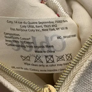 Chloé Parfum Canvas Coin Purse Makeup Case Gold Charm Red Stitching Chic Travel thumbnail 10