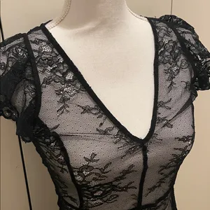 Honey punch black lace dress size small #128 thumbnail 3