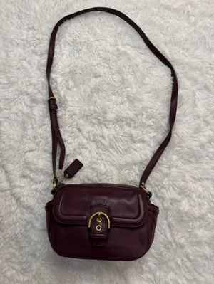 Coach Burgundy Leather Camera Crossbody with Gold Hardware thumbnail 2