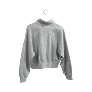 Abercrombie & Fitch Soft AF Max Essentials Grey‎ Quarter Zip Sweatshirt Womens S thumbnail 5