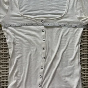 Maeve by Anthropologie Ribbed Square Neck Shirt small‎ boho layered classic thumbnail 8