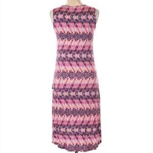 Anthropologie Design History pink abstract print midi dress size large thumbnail 2