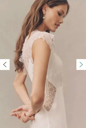 Anthropologie White Satin Bridal Dress thumbnail 4