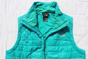 The North Face Vest Women's Large Puffer Quilted Green Blue thumbnail 4