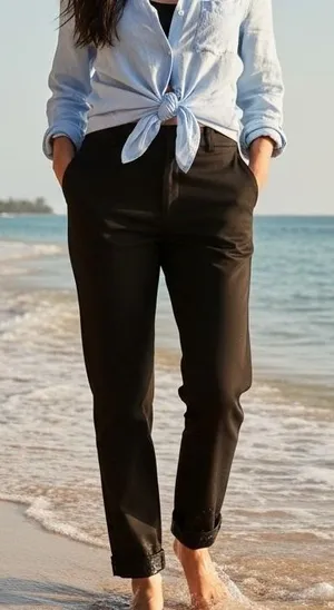 White House Black Market Black Embellished Crystal Button Ankle‎ Pants Womens 6 thumbnail 1