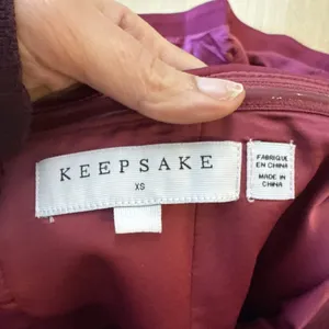 Anthropologie Keepsake Strapless Mini Cocktail Party Dress Red Plum XS 2860 thumbnail 13
