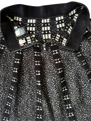 EUC Anthropologie MOTH Jacquard Knit Granite Skater Skirt Black Cream Medium thumbnail 10