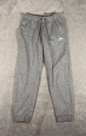 Nike Sportswear Club‎ Fleece Sweatpants Womens S Gray Mid Rise Tapered Jogger thumbnail 1