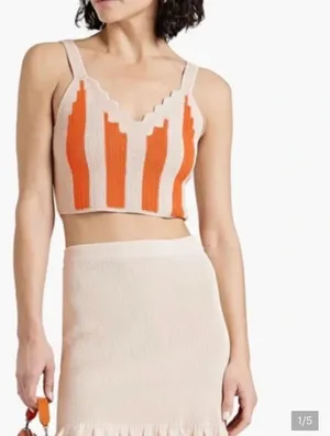 Sandro crochet orange cream crop tank top 0 thumbnail 3