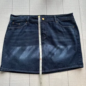 ChouYaTou Blue Denim Mini Skirt XL Cotton Blend thumbnail 6