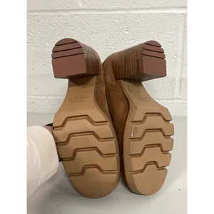 Vintage Foundry Co. Sz 8 Cognac Penelope Suede Leather Block Heel Chelsea Boots thumbnail 7
