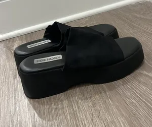 Steve Madden Platform Sandals Black Espadrille thumbnail 1