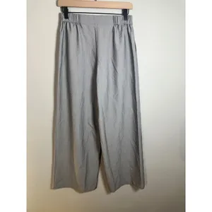 ASOS Design Petite Grey High Waisted Wide Leg Trouser Pants US 2 UK 6 EU 34 thumbnail 3
