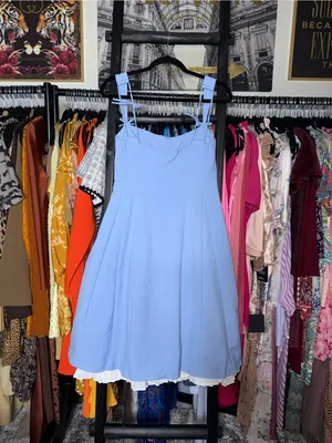 Oh Polly Isadora Blue Bow Detail Pleated A Line Midi Dress Womens 6 New NWT thumbnail 8