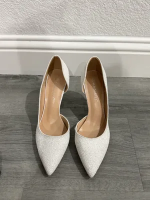 Elegant Annaili white/silver glitter pumps thumbnail 3