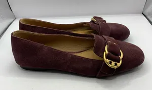 Women's 6 Tory Burch Marden Suede Flats Malbec Purple thumbnail 5