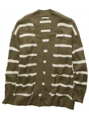 AE Open Knit Cardigan American Eagle NWT Washed Olive XS thumbnail 6