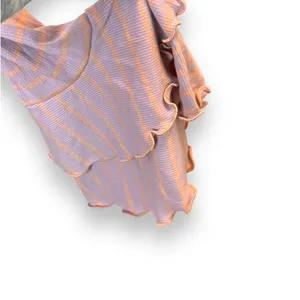 Free People We The Free Bell Sleeve Striped Pink Scoop Neck Top Small thumbnail 10