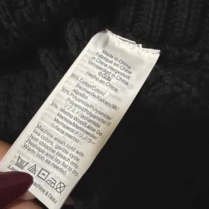 J.Crew Black Turtleneck Button Chunky Knit Poncho Sweater XS Roll‎ Neck Cotton thumbnail 5