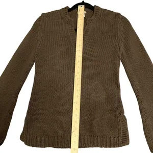 J.Crew Y2K Women's Heavyweight Knit Brown Sweater Size Small thumbnail 6