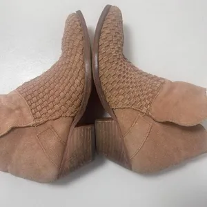 Free People Boots Womens 38 Brown Venture Woven Suede Pull On Boho No Straps thumbnail 6