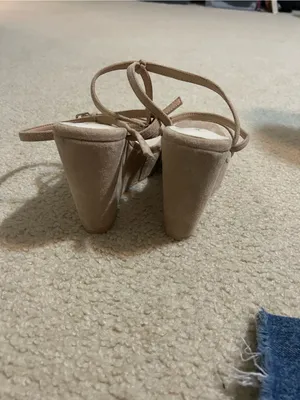 Altar’d State Tan Suede Wedge Sandals with Ankle Strap thumbnail 3