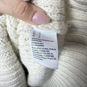 American Eagle Outfitters Ivory White Popcorn Knit Sweater Wool Alpaca Blend M thumbnail 6